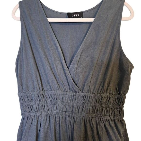Cider jumpsuit, dusty blue cotton sleeveless.  Size XL.    # 802 - Picture 2 of 8